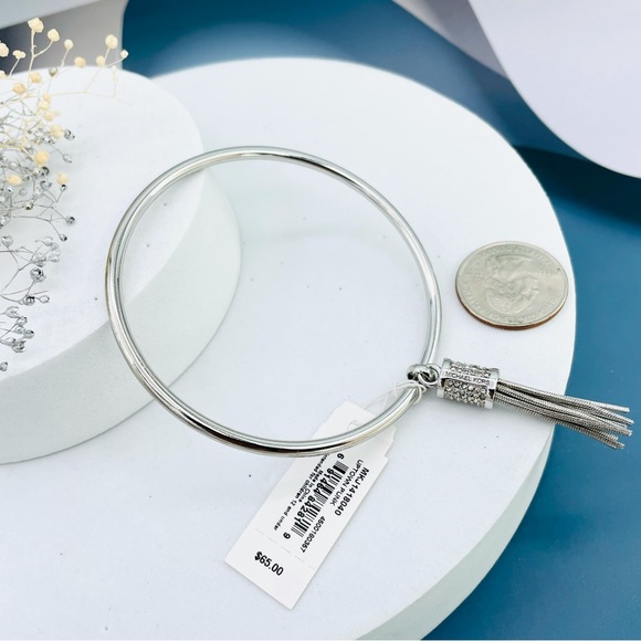 Michael Kors Jewelry - Michael Kors Vintage Classic Silver-Tone Crystals Tassels Bracelet